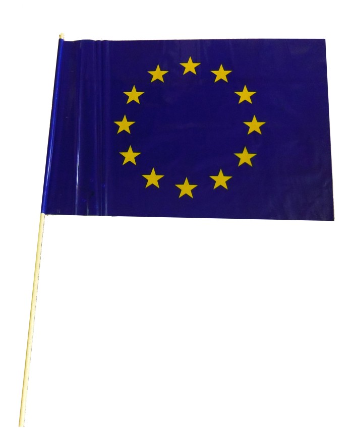 BANDERA EUROPA PLASTICO 80X53 CON PALO   BANDERA EUROPA PLASTICO 80X53 CON PALO