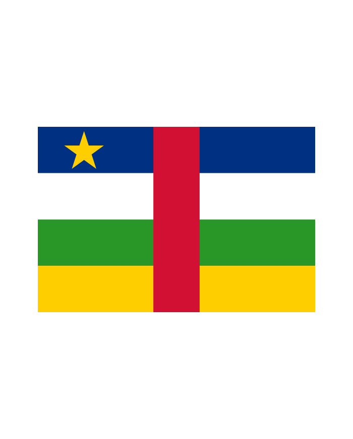 Bandera República Centro Africana 10 x 15 cm. Bandera República Centro Africana 10 x 15 cm.