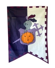 BANDERA MEDIEVAL ARMADURA 150X100 TERMINADA DOS PICOS 