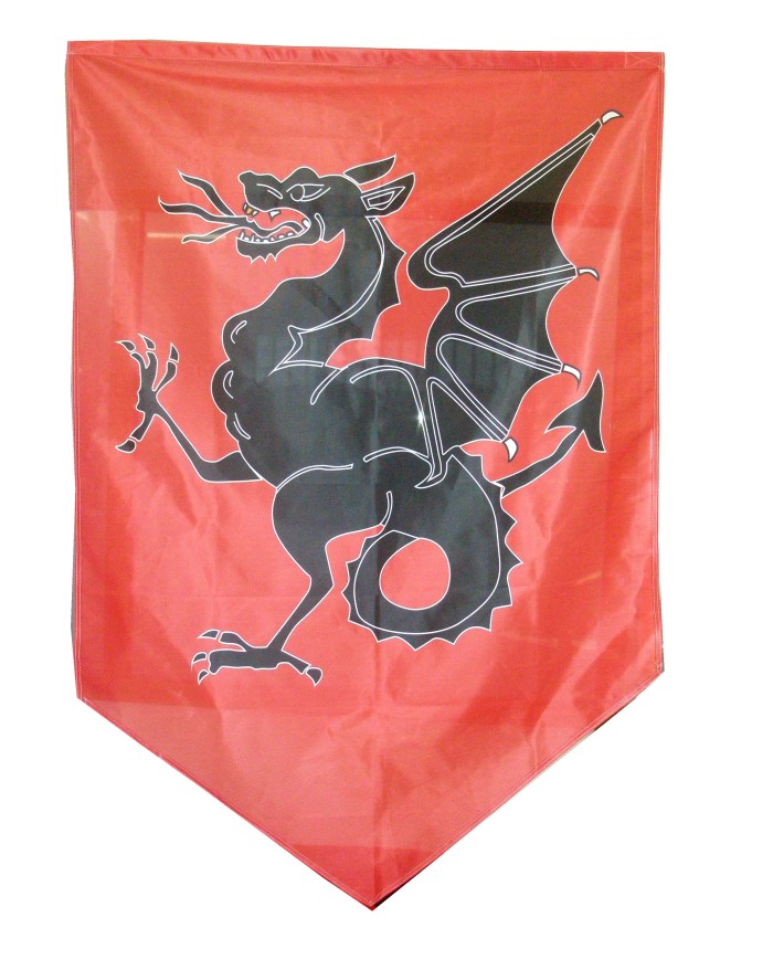 BANDERA MEDIEVAL DRAGON 150X100 TERMINADA EN PICO