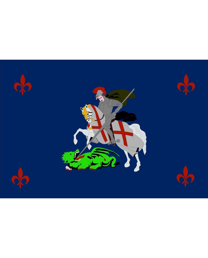 Bandera medieval caballero y dragón Bandera medieval caballero y dragón