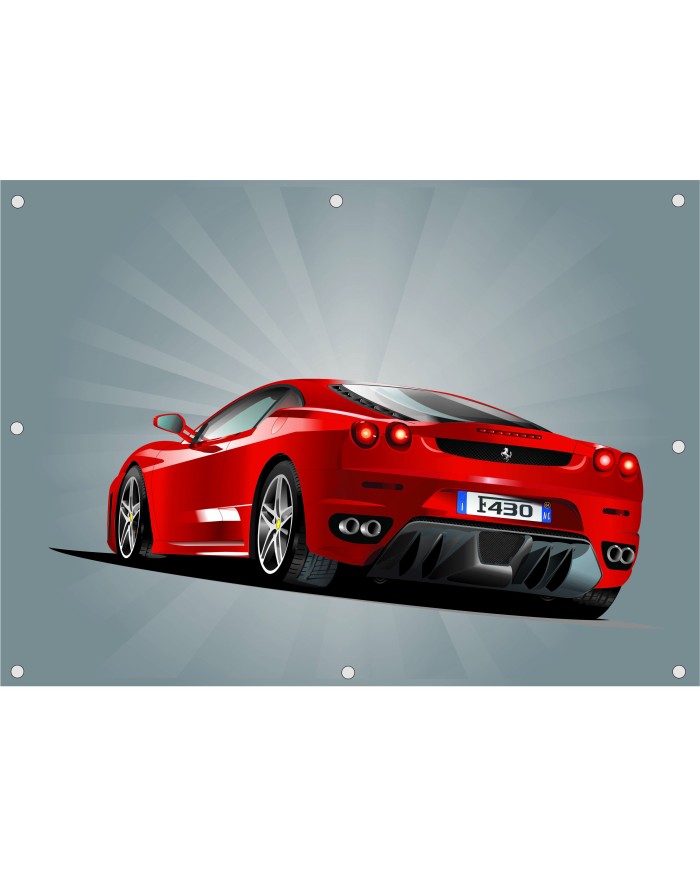 Pancarta coche deportivo rojo