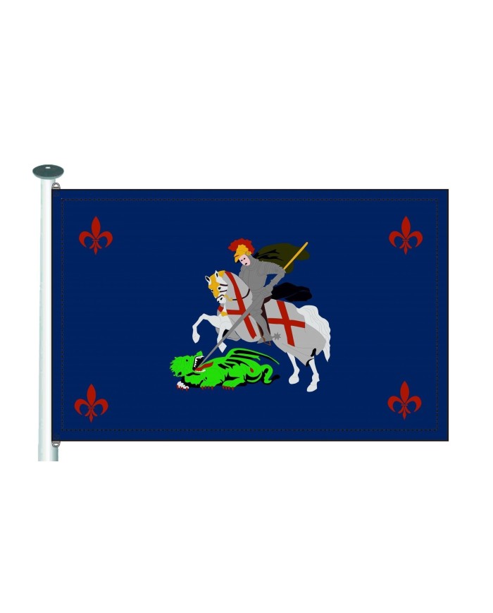 Bandera medieval caballero y dragón Bandera medieval caballero y dragón