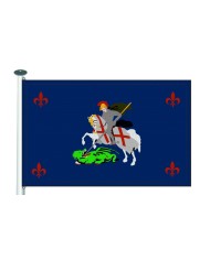 Bandera medieval caballero y dragón Bandera medieval caballero y dragón