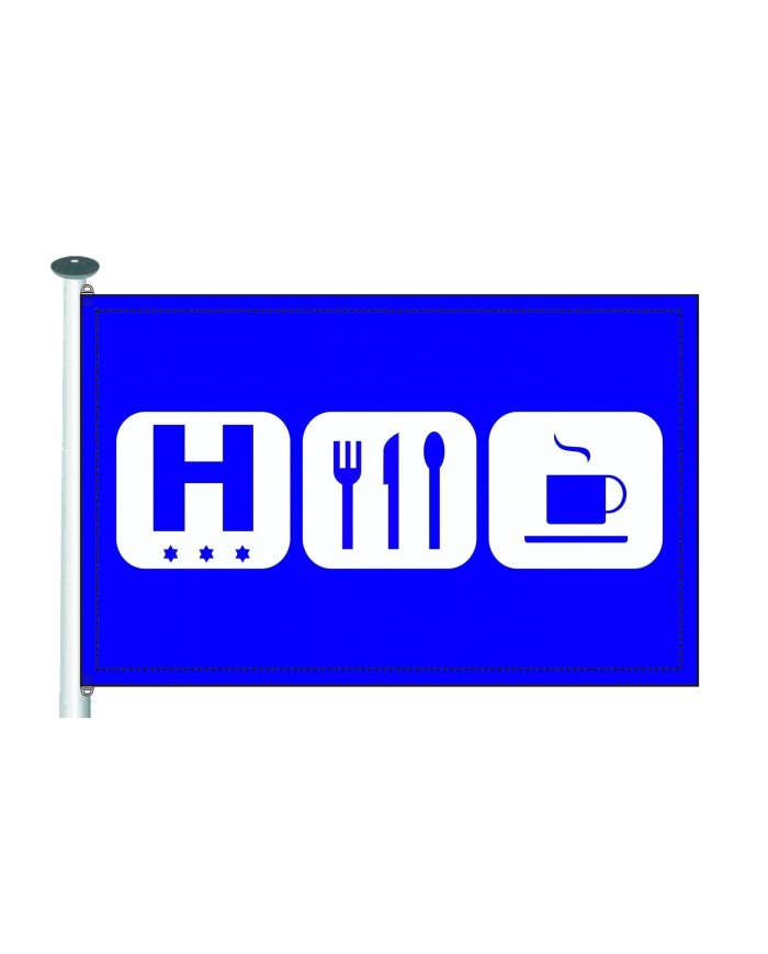 Bandera Hotel fondo azul