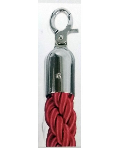 Cordón trenzado rojo 1,50 MT. casquillos cromados Cordón trenzado rojo 1,50 MT. casquillos cromados