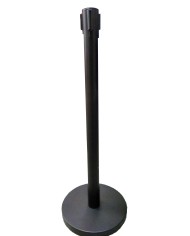 Separador retráctil negro con cinta negra de 3 metros