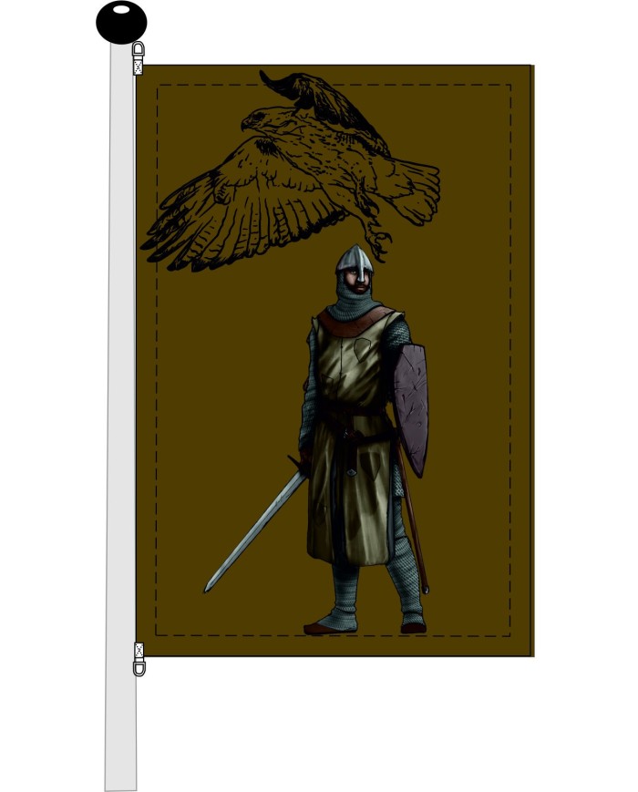 Bandera Medieval guerrero y águila