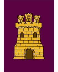 Bandera medieval guerrero y águila Bandera medieval guerrero y águila
