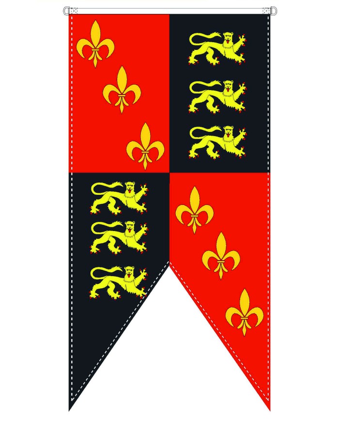 Bandera medieval leones y flor de Lis Bandera medieval leones y flor de Lis