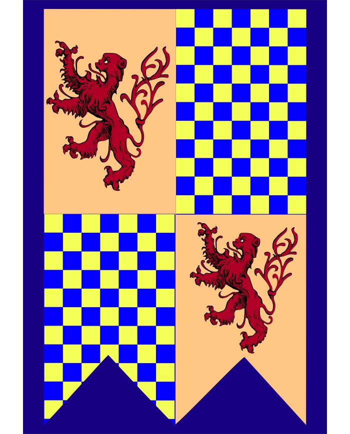 Bandera Medieval León tablero ajedrezado
