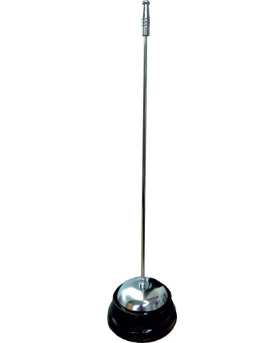 Peana y mástil sobremesa madera y metal cromado Peana y mástil sobremesa madera y metal cromado