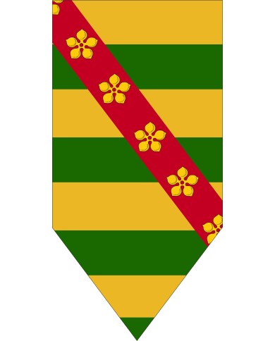 Bandera Medieval Banda y Flores Medievales