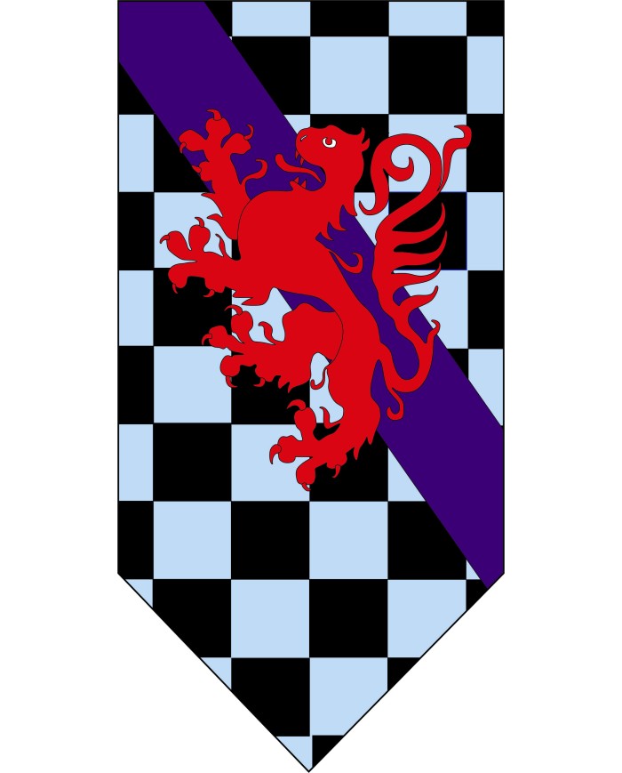 Bandera Medieval Tablero Ajedrez y León