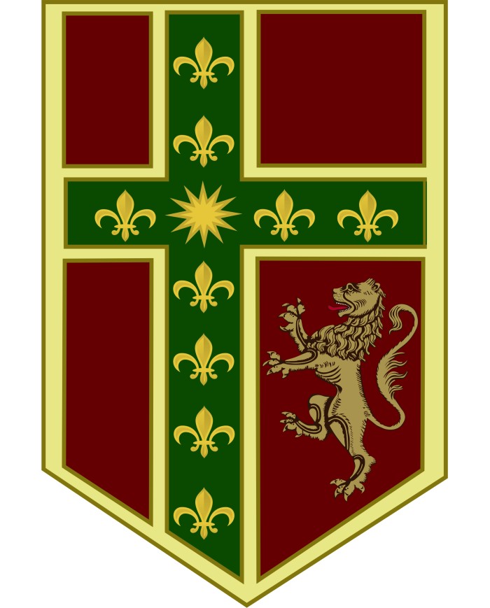 Bandera medieval  Cruz  y  Flores de Lis