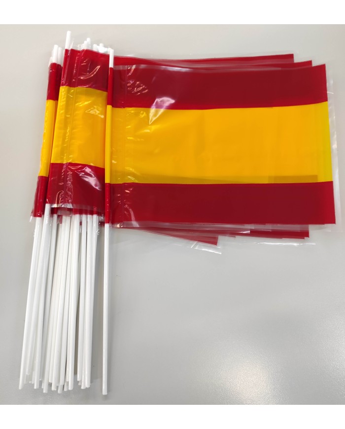 Pack 25 banderas España 20x30 cm. pvc. Pack 25 banderas España 20x30 cm. pvc.
